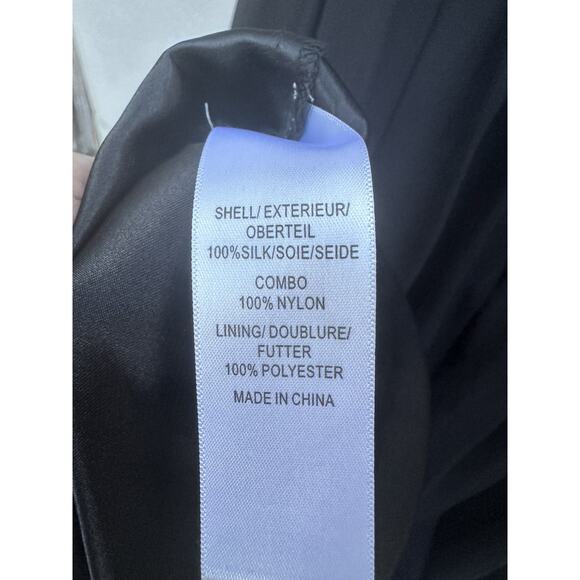 Aidan Mattox Black Illusion Neckline Lace & Silk Chiffon Gown Sz 6 Party Formal - Picture 11 of 16